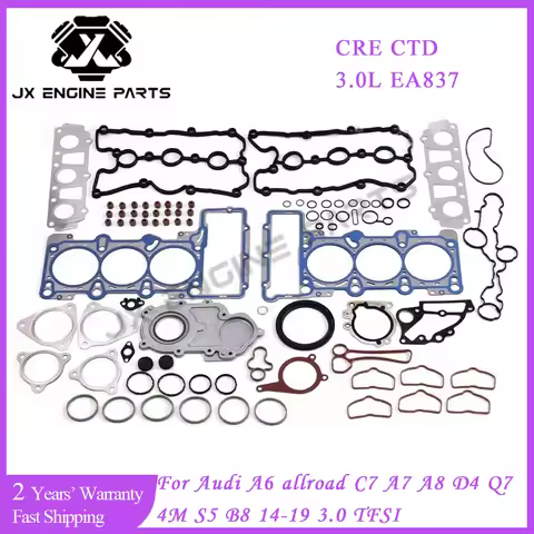 EA837 CRE CTD Engine Rebuild Kit Head Full Gasket Set For Audi 3.0 A6 allroad C7 A7 A8 D4 Q7 4M S5 B