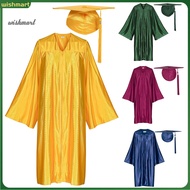 [WM] Men's Unisex Academic Uniform Gown Set - Graduation Robes with Cap & Tassel