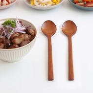 韓系天然實木湯匙2組 環保餐具/木勺/木頭餐具組/圓匙/韓式木匙
