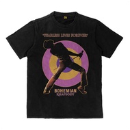 Queen Freddie Mercury T-Shirt Bohemian Rhapsody Rock Band T Shirt Thick Cotton