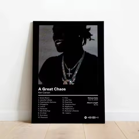 Poster Prints Ken Carson A Great Chaos Custom Album Hip Hop Custom Wall Art Picture Canvas Painting 