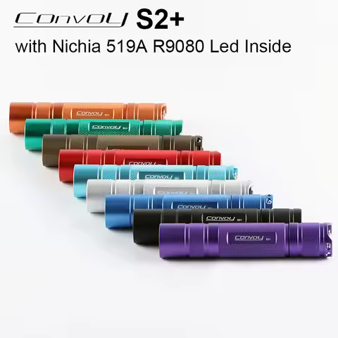 Flashlight Convoy S2 Plus 519A R9080 Linterna Led Torch Flash Light 18650 Fishing Camping Lamp 5A 12