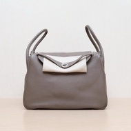 HERMES(愛馬仕) Lindy 34 18大象灰 TC皮 框N 銀扣