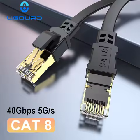 CAT 8 Ethernet Cable 40Gbps 2000MHz CAT8 RJ45 Network Lan Patch Cord Flat 10m 15m 20m 30m 50 ft 100f