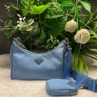 Prada 藍色 尼龍三合一 肩背包 斜背包