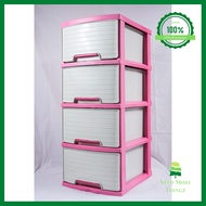 คุ้มค่าตู้ลิ้นชัก 4 ชั้น สีชมพู รุ่น A-002-8 ราคาพิเศษ NMT