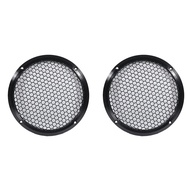 2X Aluminum Car Tweeter Speaker Grill Cover 6.5 Inch Full Metal Mesh Grille for Audio Enhancement Bl