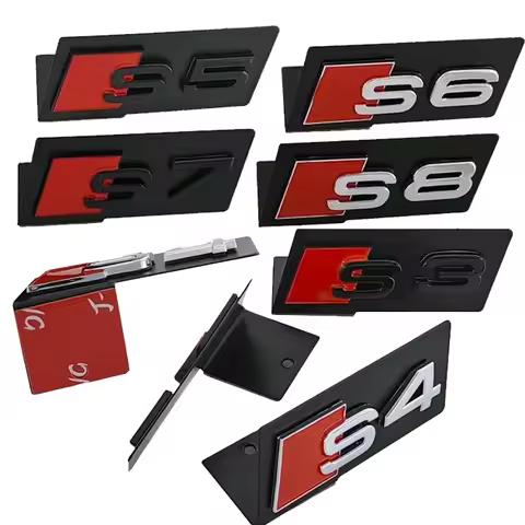 Car Front Grille Emblem Decals for Audi Sline SQ7 SQ3 A3 S3 S4 S5 S6 S7 S8 SQ5 A4 A4L A6L A1 A5 A6 A