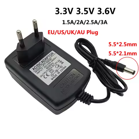 Universal 3.5 Volt 2A 3A 3.5V Power Supply 3.3V AC DC Adaptor Adapter Transformer 3.6V 1.5A 2.5A Swi