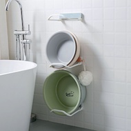 Wall Mounted Basin Storage Rack Foldable Hanging Holder Kitchen Bathroom Toilet Space Saver Hook