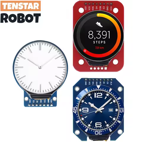 TENSTAR 1.28 Inch TFT Display Module LCD Display Round And Square RGB 240*240 GC9A01 Driver 4 Wire S