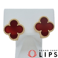 梵克雅寶 (Van Cleef & Arpels) 復古 Alhambra 耳環，紅玉髓，VCARD40400

（耳環尺寸：約高 1.5 公分 x 寬 1.5 公分 x 深 1.0 公分）18K 黃