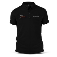AMG POLO Pure Cotton Shirt Moisture Wicking Racing Benz T Group Uniform Printed Plus Size Business N