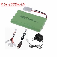NiMh 9.6v 4500mAh Battery Pack + 9.6v Charger For Rc toys Car Tank Robots Gun RC Boat AA 9.6v 7