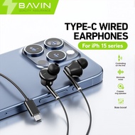 BAVIN HX872 HiFi BASS Wired Earphone USB-C In-Ear Headphone Headset With Microphone Stereo Sounds