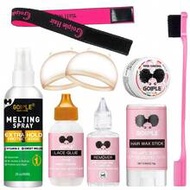 9pcs Professional Wig Kit, Includes: 60ml Melting Spray, Waterproof Strong Hold Wig Glue, Glue Remov
