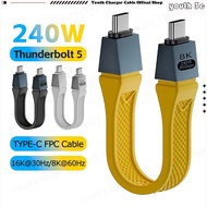Full-function Flash Charging Soft 240W Type C FPC Data Cable For Thunderbolt 5 Up to120Gbps Bandwidt