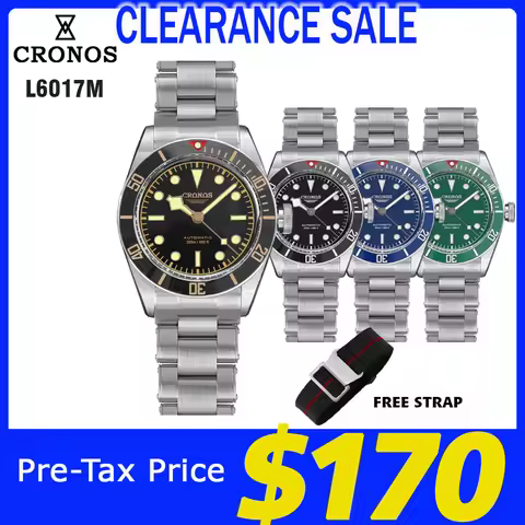 Cronos Luxury Men Watch 40mm Diver BB58 Automatic Wrist Watches Female End Links Spphire 20 Bar L601
