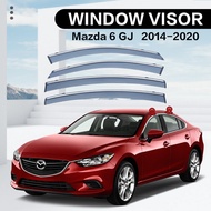 4PC Window Visor For Mazda 6 GJ GL 2014-2023 Atenza Car Smoke Window Sun Rain Exterior Visor Deflector Guard Car Sunny Visor Gutters PC Car Accessories