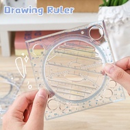Y&X Multifunctional Geometric Drawing Ruler Can Rotate Parallel Ellipse Triangle Ruler Function Rule