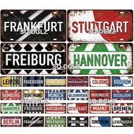 Germany City License Plate Metal Sign Vintage Plaque Tin Sign Wall Decor Bar Decor BERLIN Team Flag 