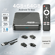 R69 PRO Allwinner H728 Android 14 Smart TV Box 8K Ultra HD WiFi6 Voice Remote Control Streaming Medi
