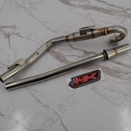 คอท่อพร้อมใส้ CT125 คอ25มิล GEN 1-2 Nkracing แบบหมก เสียงเงียบ