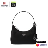 Prada Re-Edition 2005 Mini Bag In Re-Nylon and Saffiano With Enameled Metal Triangle Logo Black  ของ