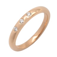 【二手】蒂芙尼 (Tiffany & Co.) Elsa Peretti 疊戴戒指，三鑽，9.5號，K18PG（玫瑰金）
