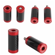 CNC Aluminum with Carbon Fiber Inlay Slider Chachos For Harley Crash Bars [Red]