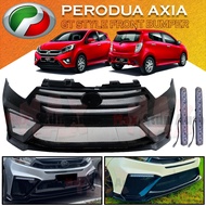 PERODUA AXIA 2017-2021 GT STYLE FRONT BUMPER WITH DAYLIGHT LED (GT) MATERIAL FIBER AXIA GT BUMPER DE