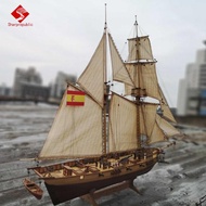 Sharprepublic 1/100 Scale Wooden Sailboat Model Kit Sailing Ship Sail Ship Model for Kids Children A