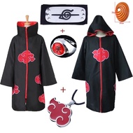 ♞,♘The Cloak of Akatsuki and Uchiha Clan Unisex Black Robe Halloween Party Cosplay Costume Cloak Ri
