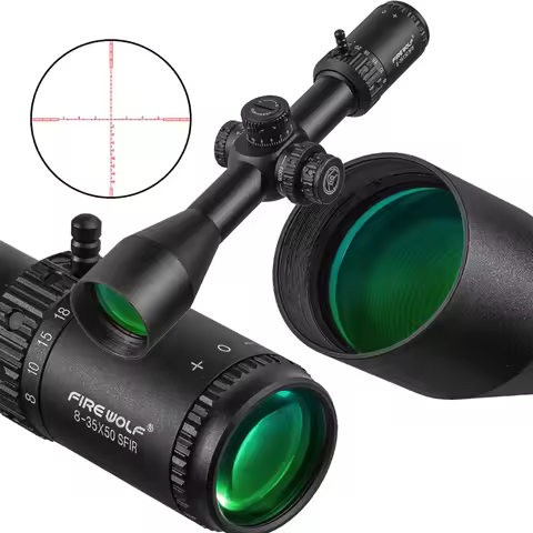 FIRE WOLF 8-35X50 SFIR Scope Hunting Scope Glass Red Illumination Reticle Side Parallax Turret Lock 