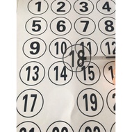 Customized 1-30CM Transparent Round Special-Shaped Waterproof Self-Adhesive Digital Number Sticker L