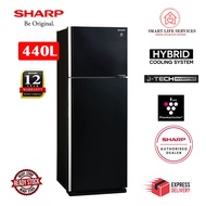 SHARP 440L J-TECH INVERTER 2 Door Fridge SJP498GK Refrigerator Plasmacluster Peti Sejuk Peti Ais