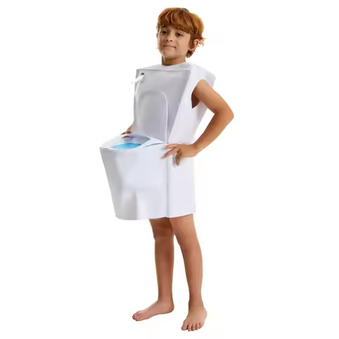 Enfant Funny White Bidet Carnival Halloween Fancy Dress Up Enfants Toilet Costume New Arrival 2026