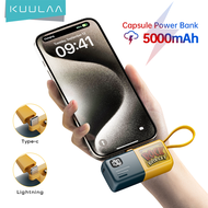 【Ready Stock】KUULAA Portable Powerbank for iPhone and Android 5000mah Built-in Type-C PD Fast Chargi