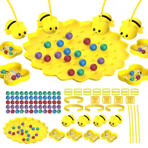 Multiplayer Fishing Magnetic Tabletop Game Toys For Kids Little Bumblebee Board Game Interactive Edu