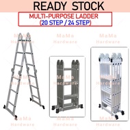 20 Step 5.7m Foldable Ladder Aluminium Ladder Multipurpose Ladder
