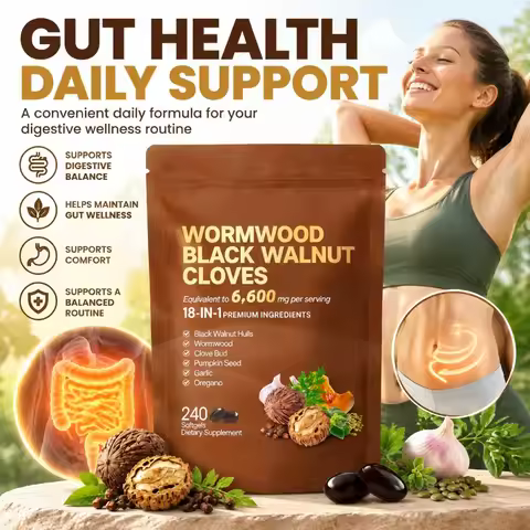Wormwood Black Walnut Cloves Softgels for Digestive Wellness & Intestinal Balance 18-in-1 Herbal Ble