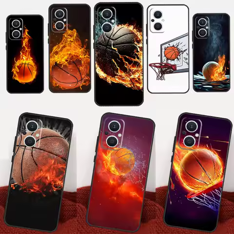 Basketball On Fire Case For OPPO Reno 7 6 8 Lite 2 3 4 5 Z 8T OPPO Find X3 Lite X2 Neo X5 X6 Pro Bac