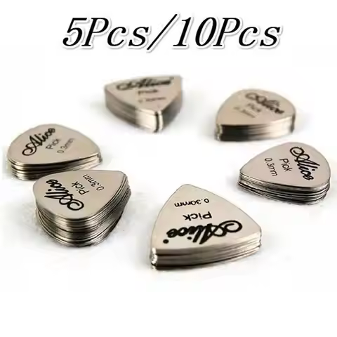 5/10Pcs Metal Guitar Pick 0.3mm Thin Durable Silver Color Professional Bass Ukelele Guitar Picks Gui