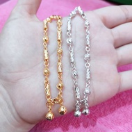 925 Sterling Silver Carved Bamboo Chain Bracelet with Gold Plating Silver 925 Original Bracelet