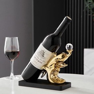 ViviVibe Creative Light Luxury Dolphin Red Wine Rack Decorative Ornament Entrance Living Room Wine C