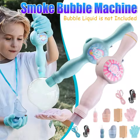 Smoke Bubble Machine (Bubble Liquid is not Included) Elastic Bubble Fog Wand with Magic Smoke Effect