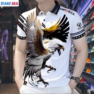 MEN'S POLO SHIRT, EAGLE PRINTED POLO SHIRT FOR MEN