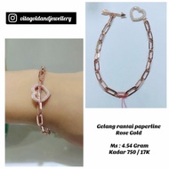 Gelang Cinta Paperline Grade Emas 7K/750 Berat 4,54 Gram