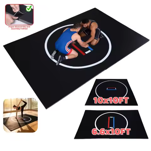 10x10/6.6x10ft Portable Home Wrestling Mat BJJ Mats 1.18in Thick Softball Sliding Mat Foldable Yoga 