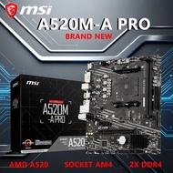 NEW MSI A520M-A PRO Motherboard A520M Socket AM4 2x DDR4 64GB M.2 Micro-ATX support Ryzen 5700X 5600